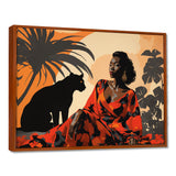 Black Panther With Gracious Woman Companion - Panther Wall Decor