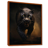 Ferocious Black Panther Running In The Mist - Panther Large Canvas Wall Art