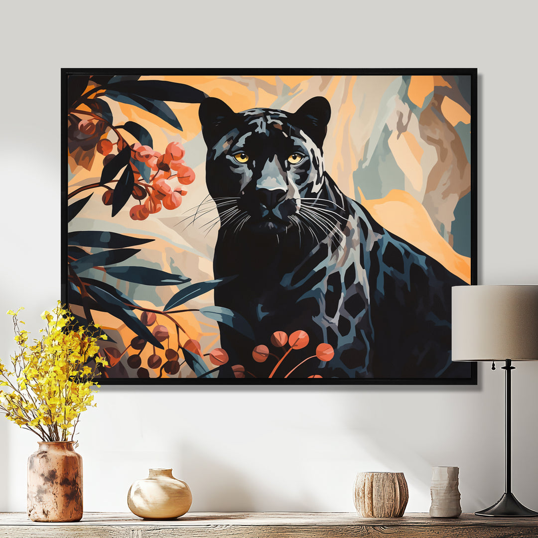 Quiet Black Panther Lurking In The Jungle - Panther Home Decor Art