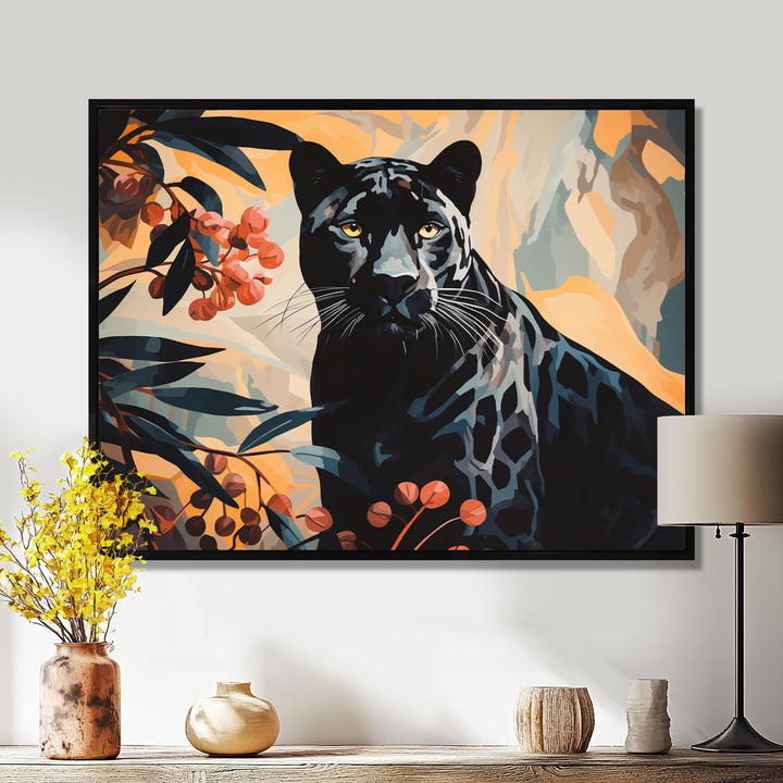 Quiet Black Panther Lurking In The Jungle - Panther Home Decor Art