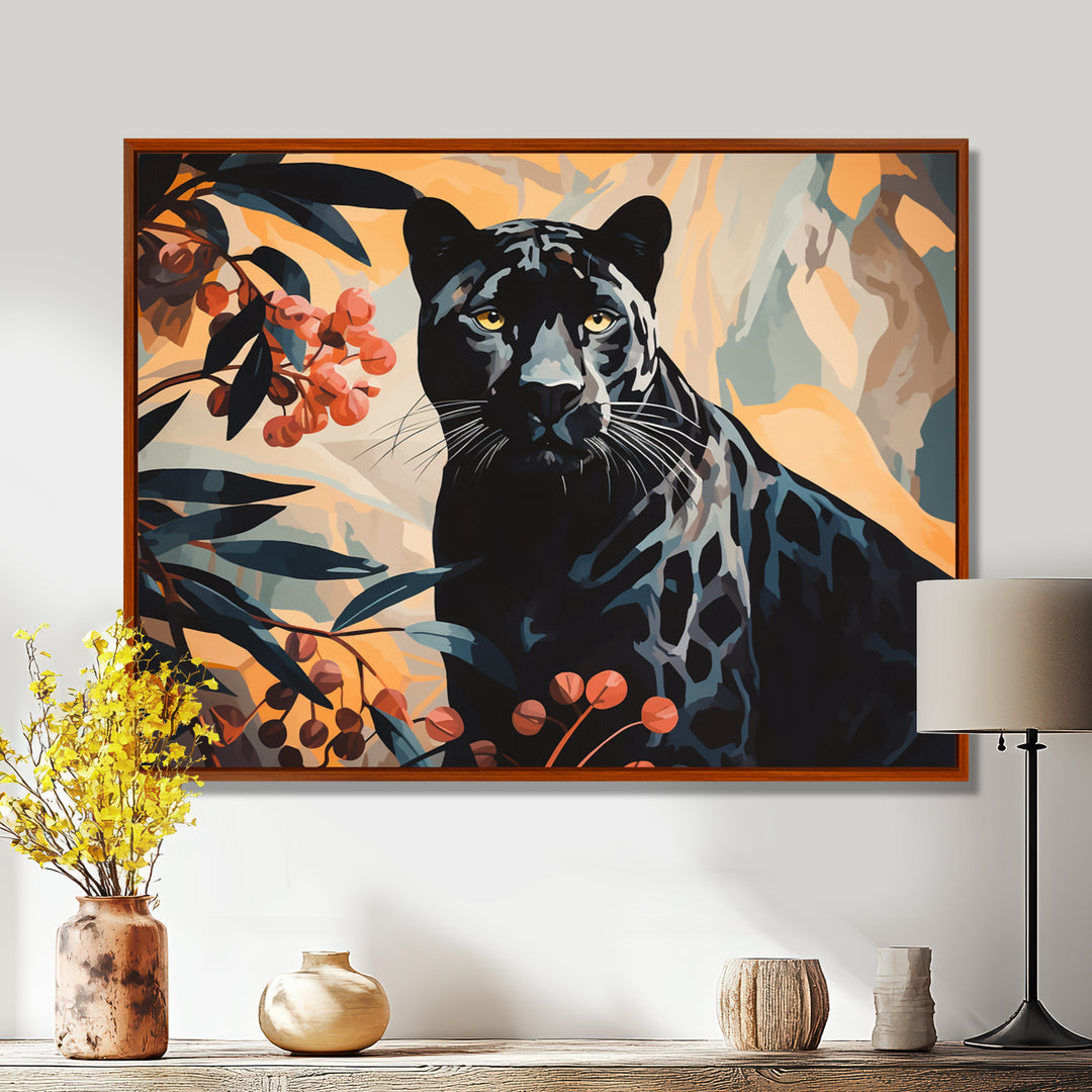 Quiet Black Panther Lurking In The Jungle - Panther Home Decor Art