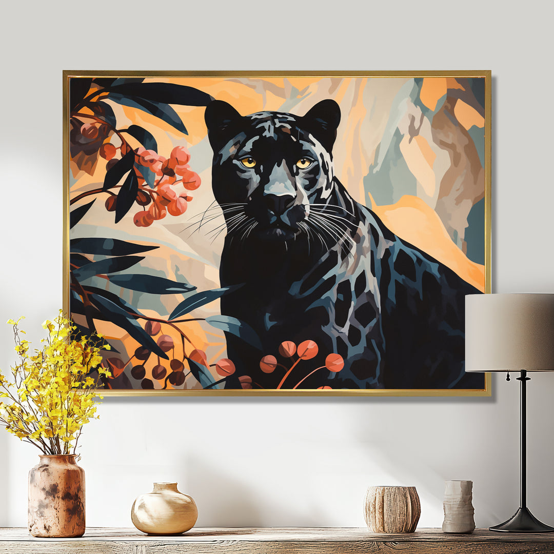 Quiet Black Panther Lurking In The Jungle - Panther Home Decor Art
