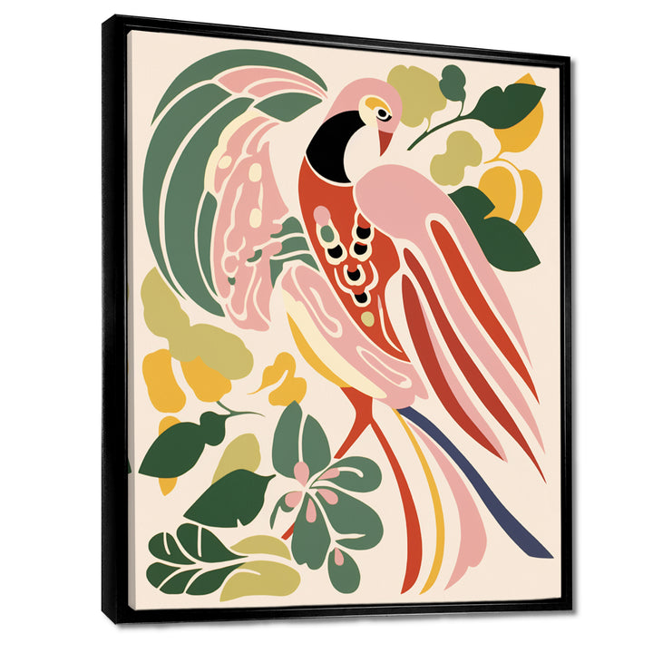 Pink Peacock Graphic Illustration - Peacock Canvas Wall Art