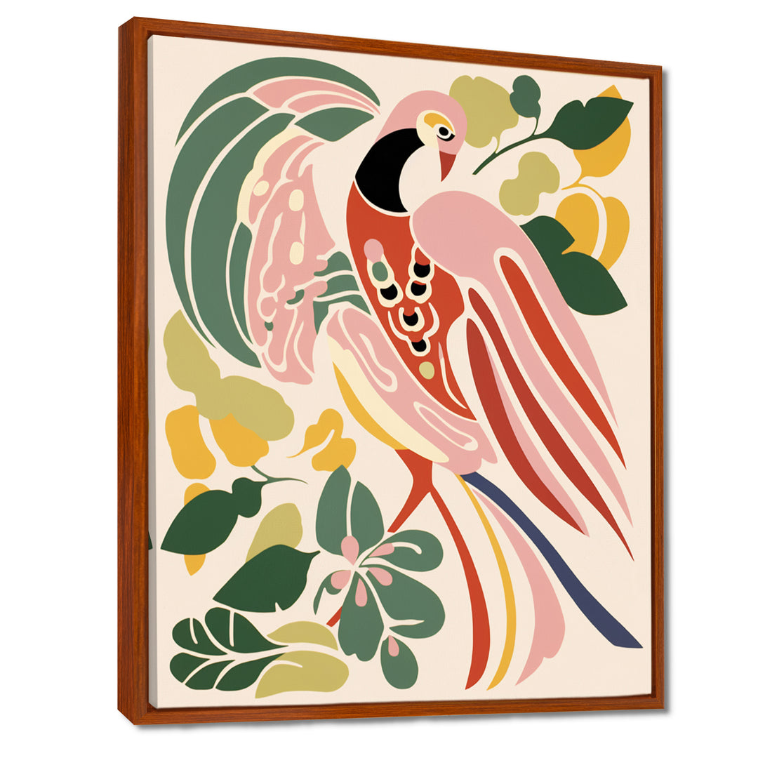 Pink Peacock Graphic Illustration - Peacock Canvas Wall Art