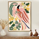 Pink Peacock Graphic Illustration - Peacock Canvas Wall Art