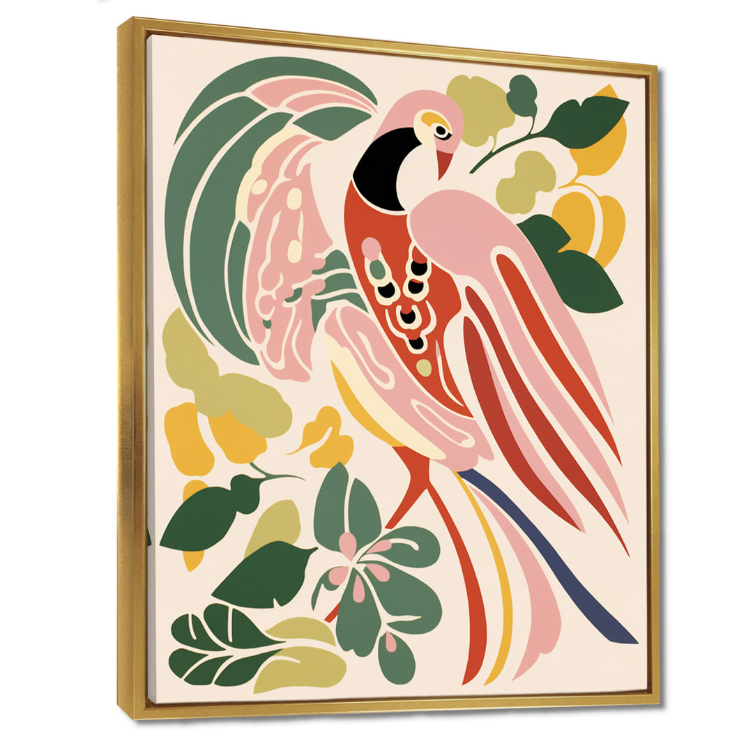 Pink Peacock Graphic Illustration - Peacock Canvas Wall Art