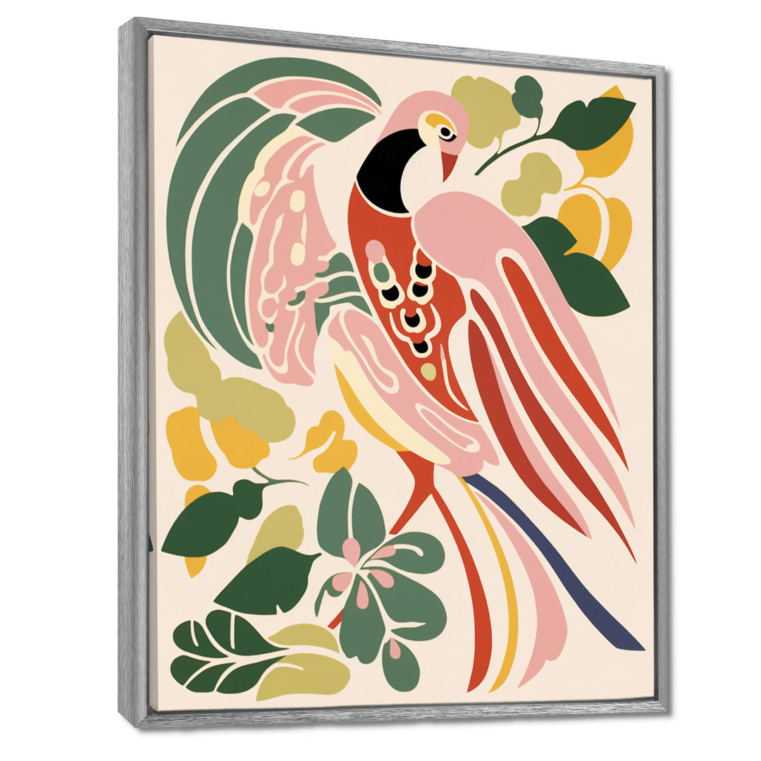Pink Peacock Graphic Illustration - Peacock Canvas Wall Art