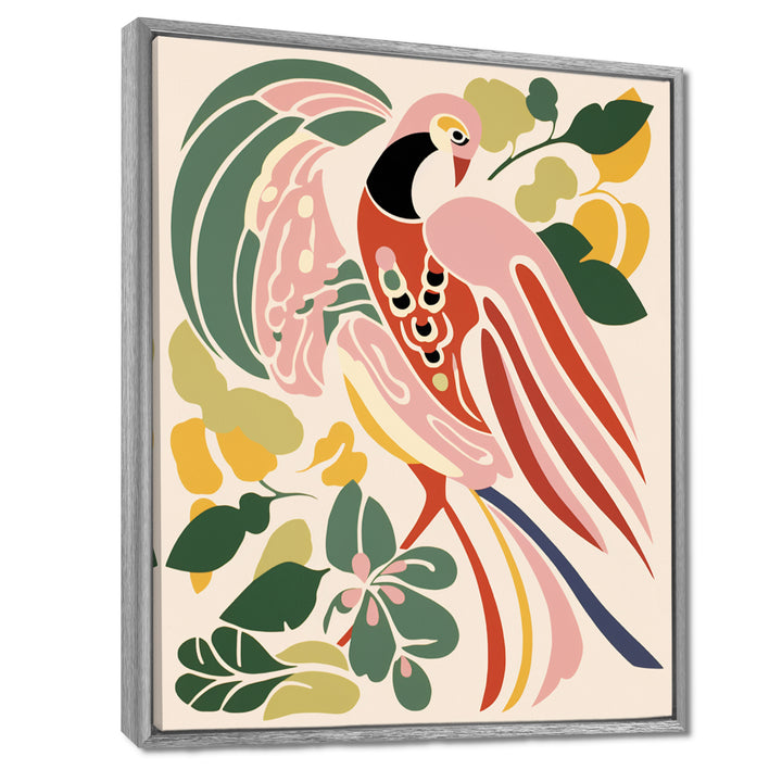 Pink Peacock Graphic Illustration - Peacock Canvas Wall Art