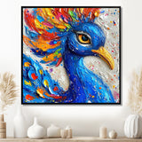 Painting Of Beautiful Blue Peacock - Peacock Wall Decor