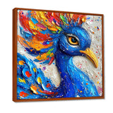 Painting Of Beautiful Blue Peacock - Peacock Wall Decor