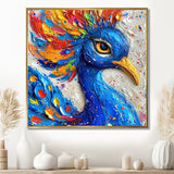 Painting Of Beautiful Blue Peacock - Peacock Wall Decor