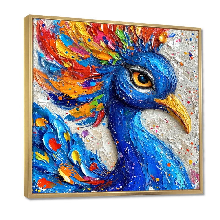 Painting Of Beautiful Blue Peacock - Peacock Wall Decor