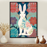 Follow The White Rabbit Retro Illustration - Rabbit Wall Art Prints