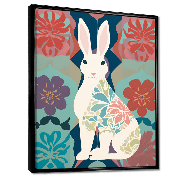 Follow The White Rabbit Retro Illustration - Rabbit Wall Art Prints