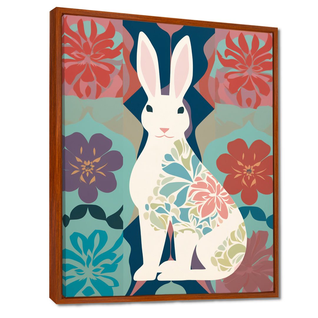 Follow The White Rabbit Retro Illustration - Rabbit Wall Art Prints