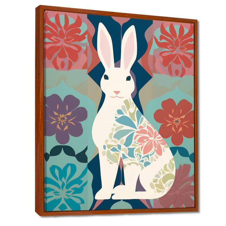 Follow The White Rabbit Retro Illustration - Rabbit Wall Art Prints