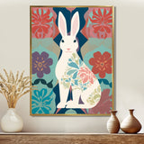 Follow The White Rabbit Retro Illustration - Rabbit Wall Art Prints