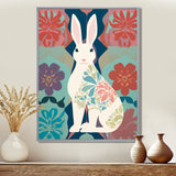 Follow The White Rabbit Retro Illustration - Rabbit Wall Art Prints