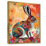 Colorful Boho Retro Rabbit Illustration - Rabbit Wall Art Prints