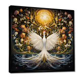 Celestial Grace Of The White Swan - Swans Canvas Wall Art