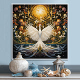 Celestial Grace Of The White Swan - Swans Canvas Wall Art
