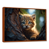 Cute Tiger Kitten In A Tree - Tiger Wall Decor