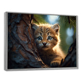 Cute Tiger Kitten In A Tree - Tiger Wall Decor