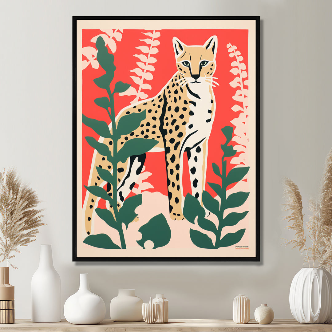 Tiger Lurking In The Forest Retro Illustration - Tiger Wall Art Prints