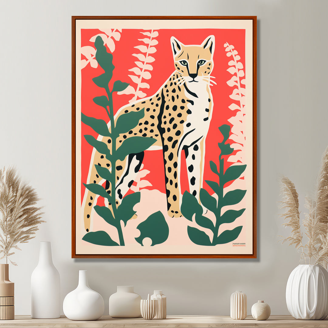 Tiger Lurking In The Forest Retro Illustration - Tiger Wall Art Prints