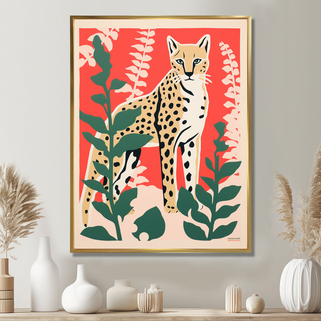 Tiger Lurking In The Forest Retro Illustration - Tiger Wall Art Prints