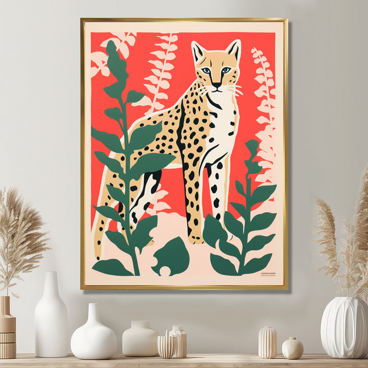 Tiger Lurking In The Forest Retro Illustration - Tiger Wall Art Prints