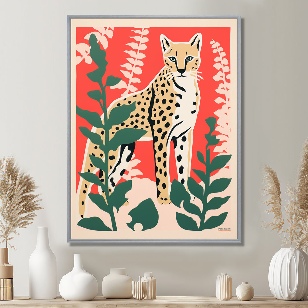 Tiger Lurking In The Forest Retro Illustration - Tiger Wall Art Prints