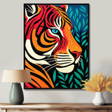Glorious Portrait Of Tiger In The Woods Retro Abstract - Brown Tiger Wall Art