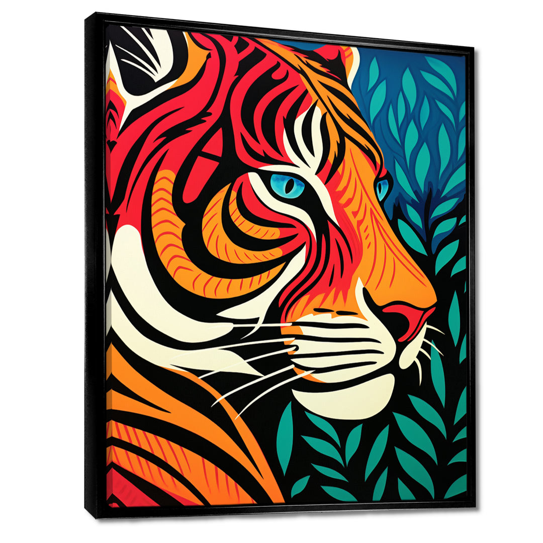 Glorious Portrait Of Tiger In The Woods Retro Abstract - Brown Tiger Wall Art