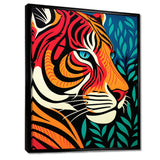Glorious Portrait Of Tiger In The Woods Retro Abstract - Brown Tiger Wall Art