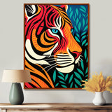 Glorious Portrait Of Tiger In The Woods Retro Abstract - Brown Tiger Wall Art