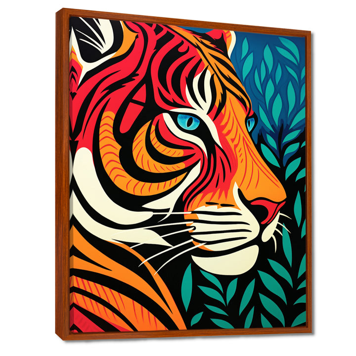 Glorious Portrait Of Tiger In The Woods Retro Abstract - Brown Tiger Wall Art