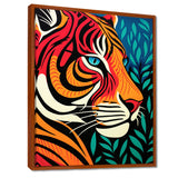 Glorious Portrait Of Tiger In The Woods Retro Abstract - Brown Tiger Wall Art