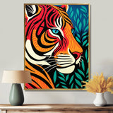 Glorious Portrait Of Tiger In The Woods Retro Abstract - Brown Tiger Wall Art