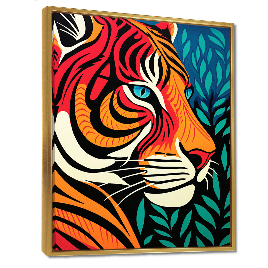 Glorious Portrait Of Tiger In The Woods Retro Abstract - Brown Tiger Wall Art