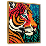 Glorious Portrait Of Tiger In The Woods Retro Abstract - Brown Tiger Wall Art