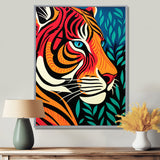 Glorious Portrait Of Tiger In The Woods Retro Abstract - Brown Tiger Wall Art