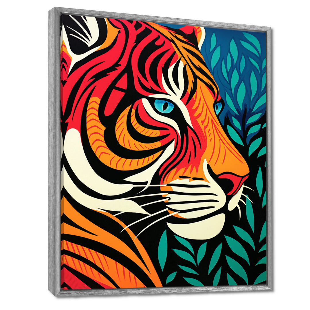 Glorious Portrait Of Tiger In The Woods Retro Abstract - Brown Tiger Wall Art