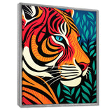 Glorious Portrait Of Tiger In The Woods Retro Abstract - Brown Tiger Wall Art