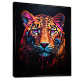 Portrait Of Tiger Fuchsia Neon Glow - Brown Tiger Wall Art