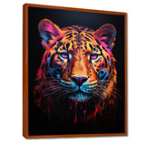Portrait Of Tiger Fuchsia Neon Glow - Brown Tiger Wall Art