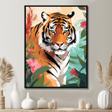 Orange Tiger Portrait In Tropical Jungle - Tiger Home Decor Art