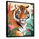 Orange Tiger Portrait In Tropical Jungle - Tiger Home Decor Art