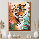 Orange Tiger Portrait In Tropical Jungle - Tiger Home Decor Art