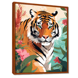 Orange Tiger Portrait In Tropical Jungle - Tiger Home Decor Art